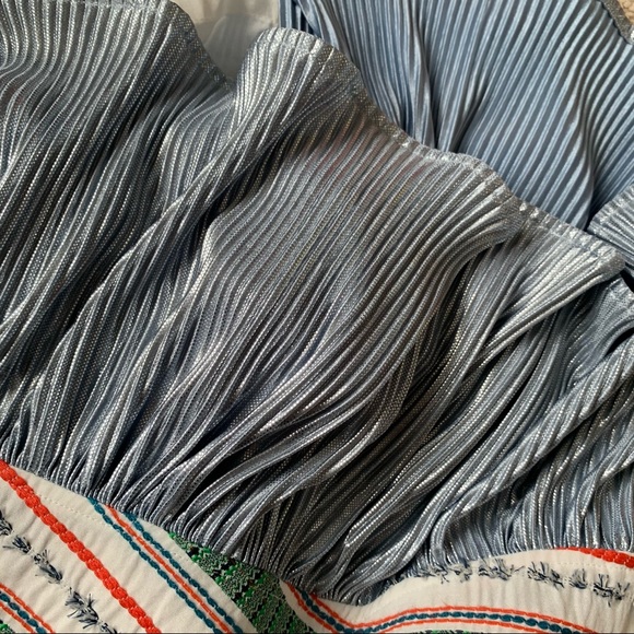 Vivienne Hu Green textured Multi stripe asymmetric ruffle skirt - Picture 11 of 12